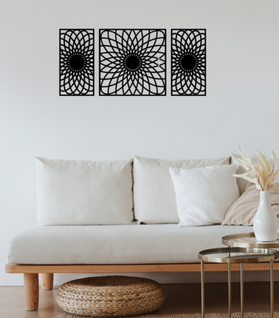 "Exquisite MDF Flower Mandala Wall Art | Matte Finish for Dining, Living Room & Bedroom Decor"