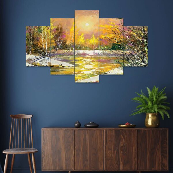 "Modern Art Set of Five 3D Framed Paintings | Ideal for Living Room & Bedroom Decor"