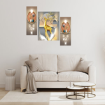 "Set of 3 Digital Wall Paintings | Ideal for Living Room & Bedroom Decor"