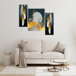 "Set of 3 Digital Wall Paintings | Ideal for Living Room & Bedroom Decor"