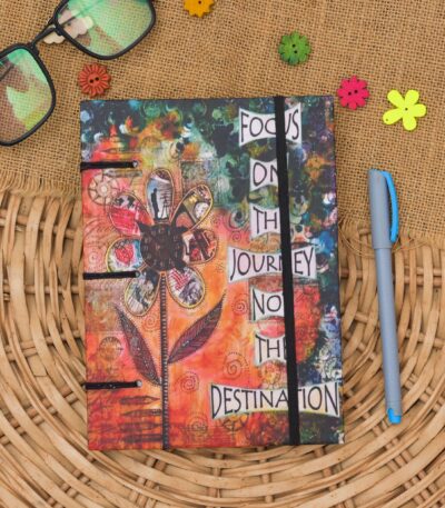 "Handmade Classic Printed Cardboard Diary with String Closure"