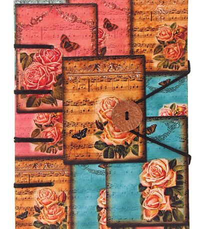 "Handmade Classic Printed Cardboard Diary with String Closure"