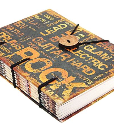 "Handmade Classic Printed Cardboard Diary with String Closure"