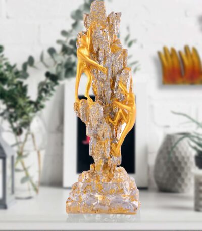 "Atlas Men Sitting on Ball Showpiece - Multicolour Greek Mythology Sculpture for Home & Office Decor"