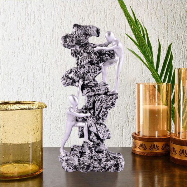 "Atlas Men Sitting on Ball Showpiece - Multicolour Greek Mythology Sculpture for Home & Office Decor"