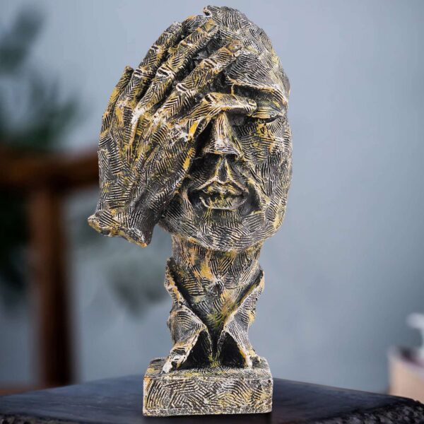 "No Evil Face Statue - Modern Art Decor for Living Room, Bedroom, Office"