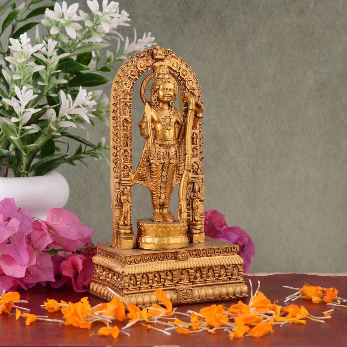 "DivinePresence Ram Lalla Idol - Ayodhya Murti Resin Statue for Home Decor, Office, Temple & Gifting"