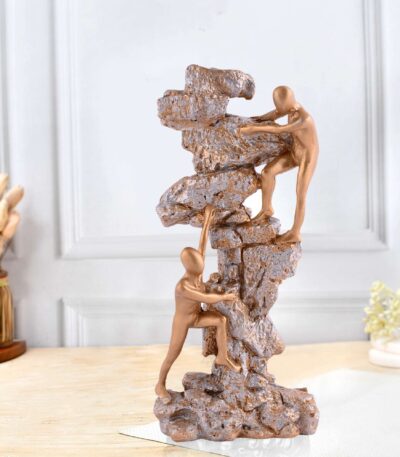 "Atlas Men Sitting on Ball Showpiece - Multicolour Greek Mythology Sculpture for Home & Office Decor"