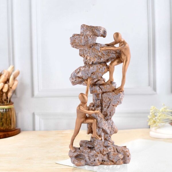 "Atlas Men Sitting on Ball Showpiece - Multicolour Greek Mythology Sculpture for Home & Office Decor"