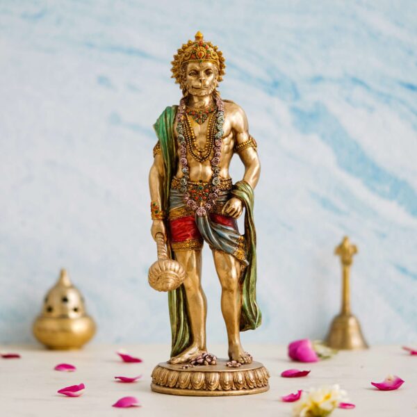 "DivineStrength Hanuman Ji Murti - Handcrafted Statue for Pooja Room, Home Temple & Hotel Decor"