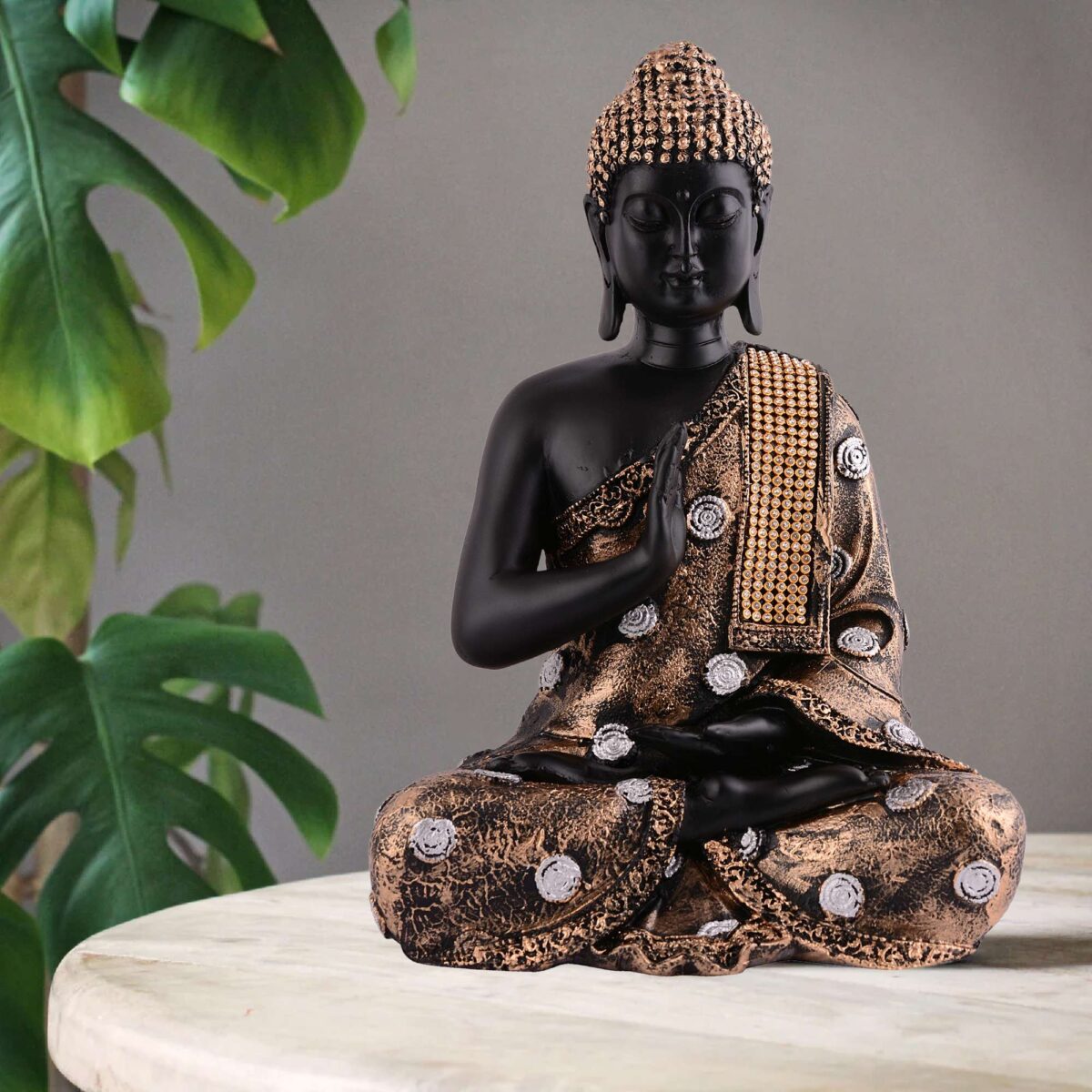 "TranquilBuddha Idol - Polystone Meditation Statue for Home, Office & Garden Decor"