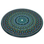"EcoChic Wooden Round Side Table with Epoxy Accents - Perfect for Living Rooms and Home Decor"