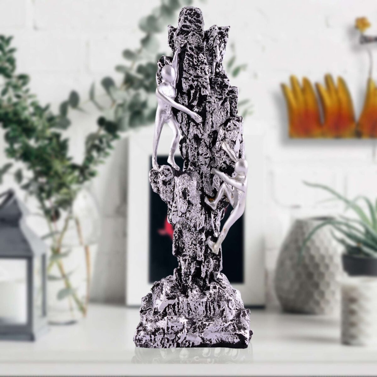 "Atlas Men Sitting on Ball Showpiece - Multicolour Greek Mythology Sculpture for Home & Office Decor"