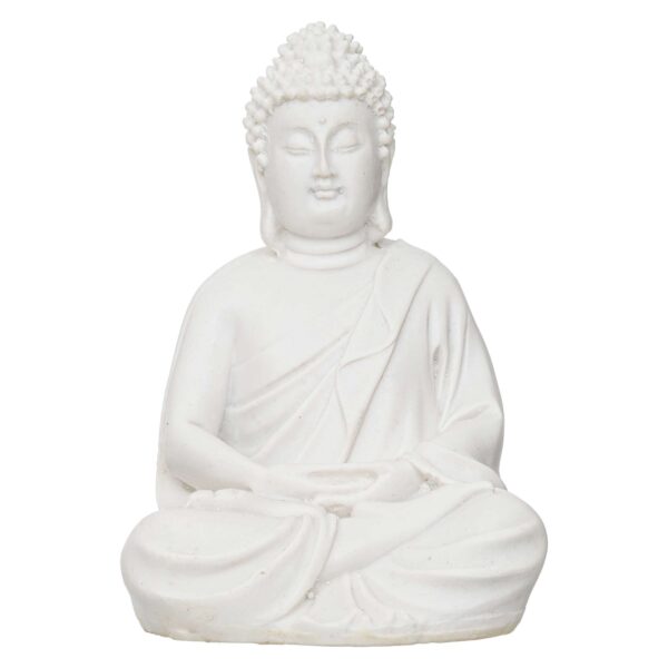 "DivineSerenity Marble Meditating Buddha Statue - Handcrafted Idol for Home Decor, Spiritual Spaces & Gifting"