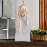 "Atlas Men Sitting on Ball Showpiece - Multicolour Greek Mythology Sculpture for Home & Office Decor"