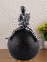 "Atlas Men Sitting on Ball Showpiece - Multicolour Greek Mythology Sculpture for Home & Office Decor"