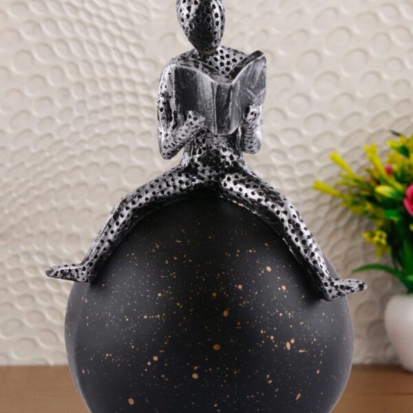 "Atlas Men Sitting on Ball Showpiece - Multicolour Greek Mythology Sculpture for Home & Office Decor"