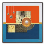 Golden Embossed Wall Painting – Elegant Modern Art for Living Room & Home Decoration (12x12 Inch)
