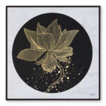 Golden Embossed Wall Painting – Elegant 12x12 Inch Modern Art for Living Room & Home Decoration