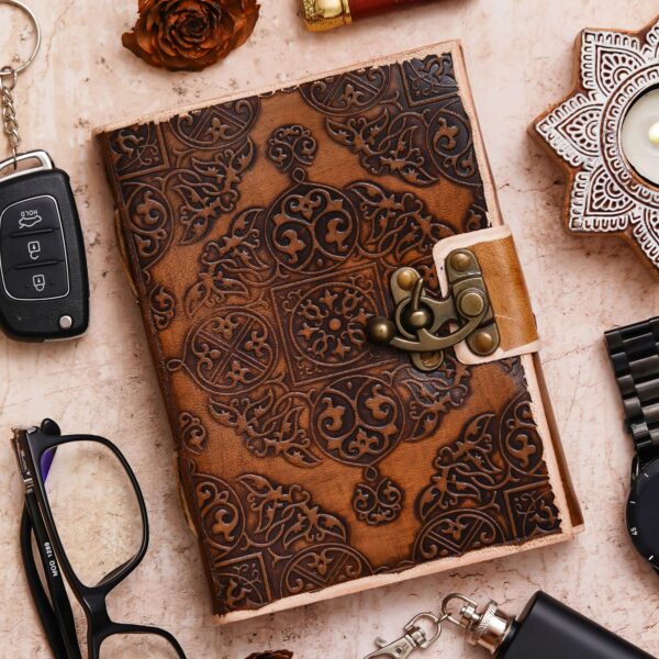 "Artisan Vintage Diary with Antique Lock - Perfect for Writing, Sketching, and Planning"