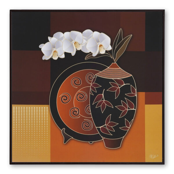 Golden Embossed Wall Painting for Living Room and Modern Home Decoration – 12x12 Inch Art