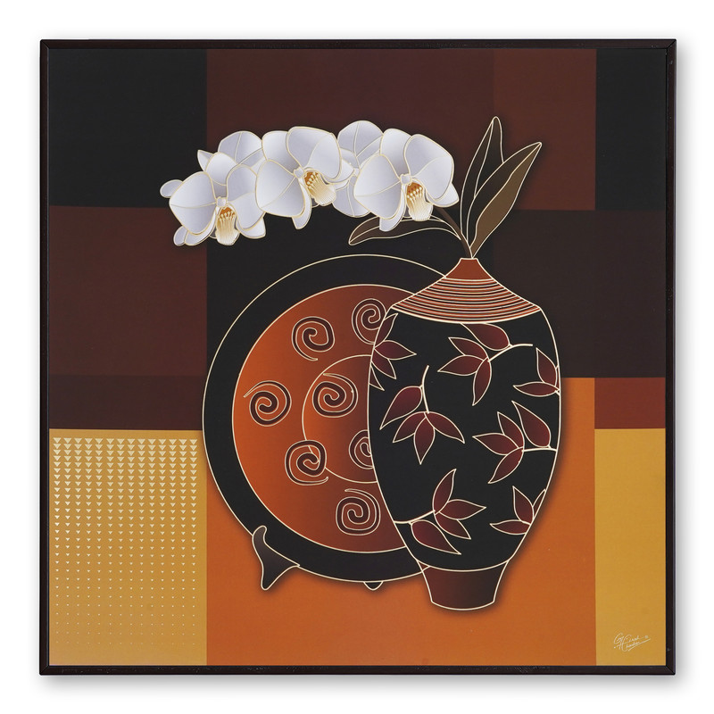 Golden Embossed Wall Painting for Living Room and Modern Home Decoration – 12x12 Inch Art