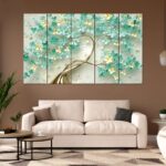"Set of 5 Digital Wall Paintings with 3D Frames for Living Room">