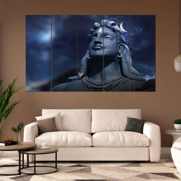 "Set of 5 Digital Wall Paintings with 3D Frames for Living Room"