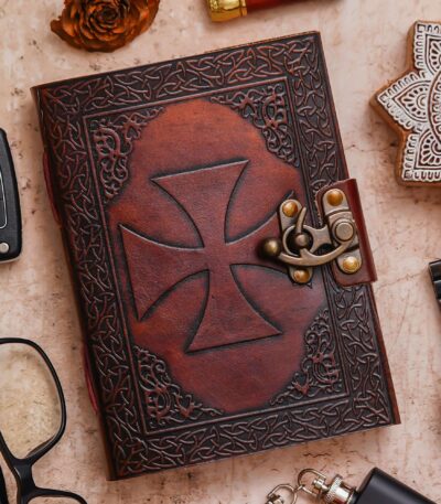 "Classic Leather Diary with Antique Lock - Perfect for Writing, Sketching, and Planning"
