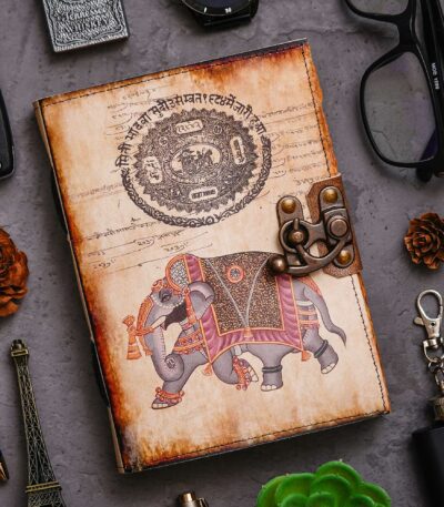 "Timeless Craft Diary with Antique Lock - Perfect for Writing, Sketching, and Planning"
