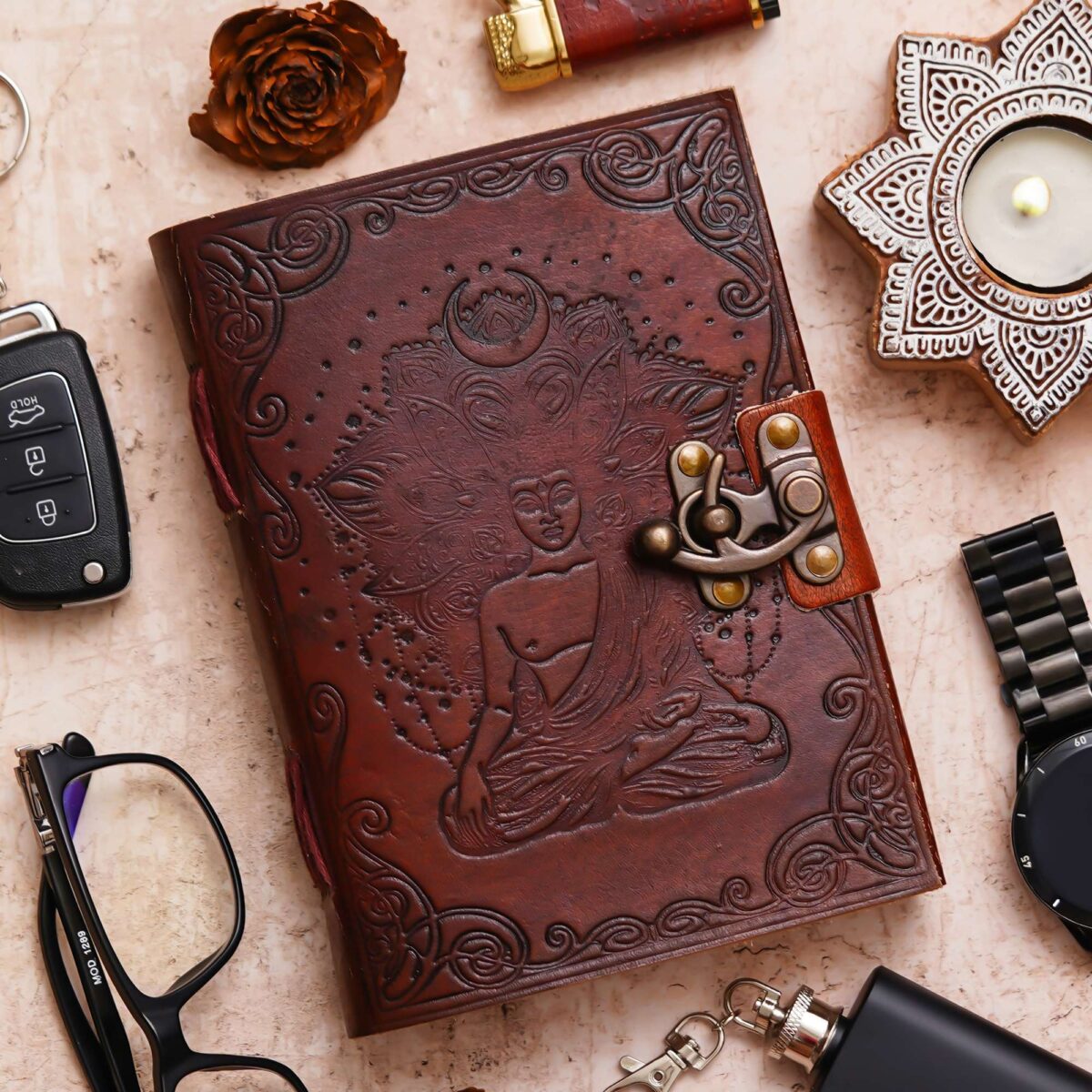 "Artisan Vintage Diary with Antique Lock - Perfect for Writing, Sketching, and Planning"