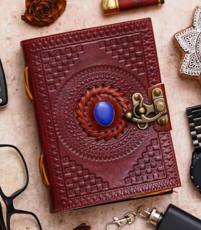 "Vintage Artisan Diary with Antique Lock - Perfect for Writing, Sketching, and Planning"